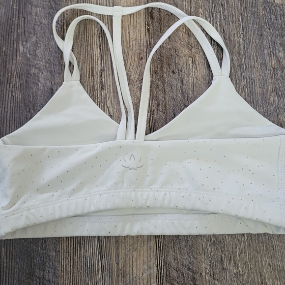 Beyond yoga white with gold specs bra - Picture 2 of 5